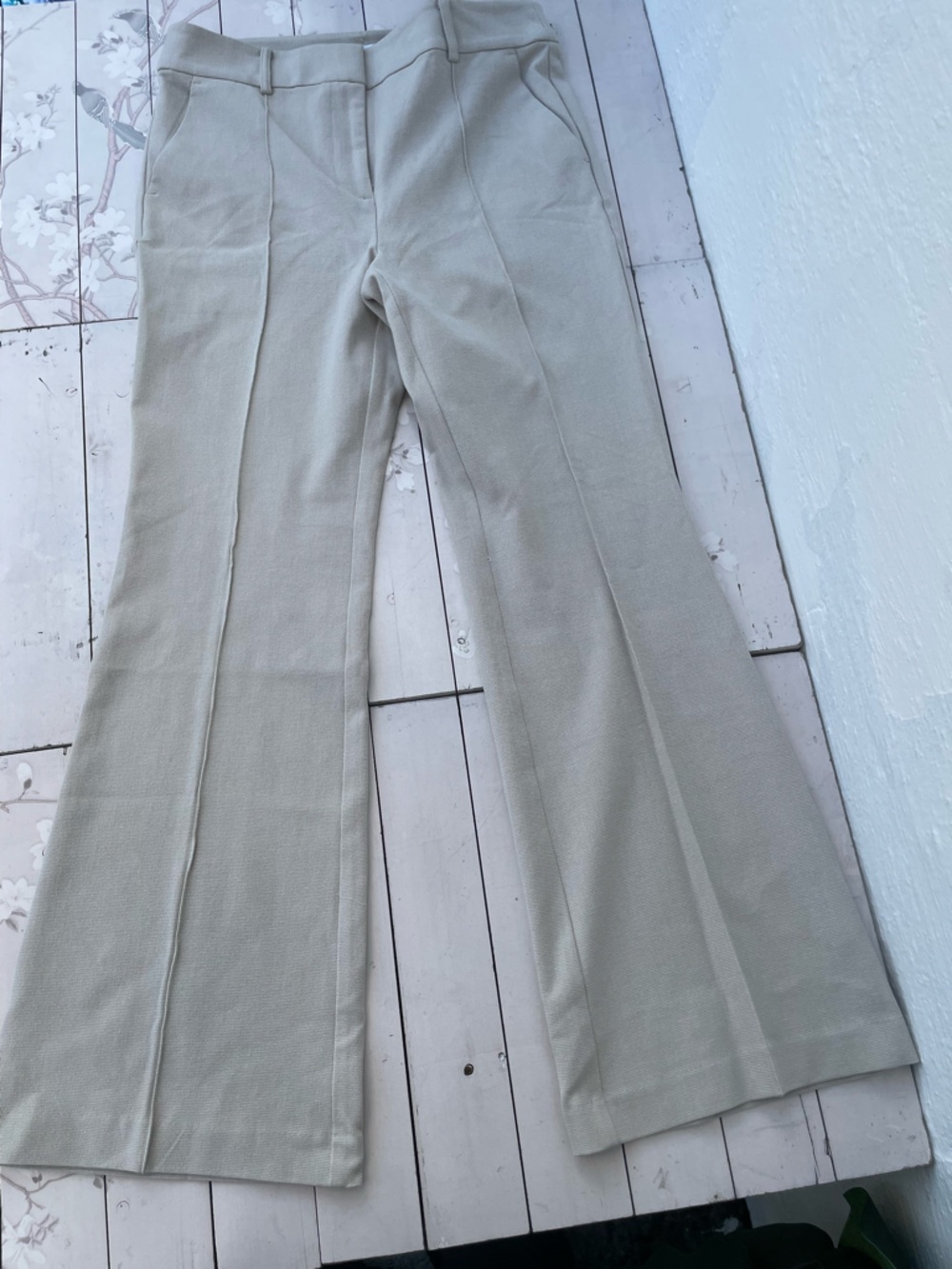 LOFT The Sutton Flare Trousers in Light Beige